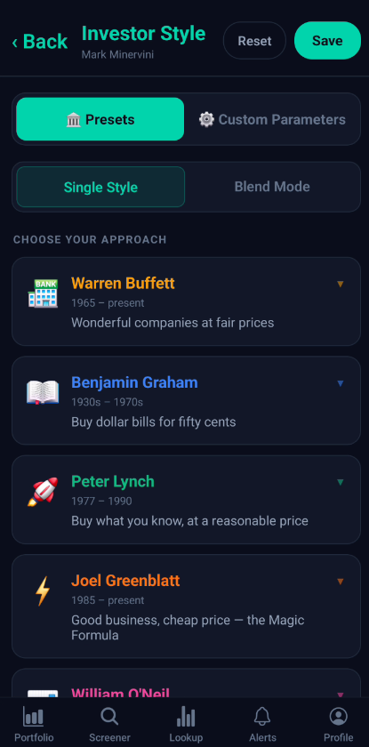 Investor styles